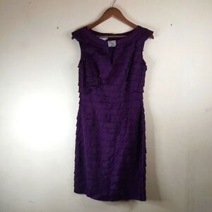 London Times Petite Cocktail Dress Eggplant Color Size 12P